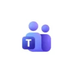 Logo Microsoft Teams s dvoma abstraktnými ľudskými postavami v odtieňoch fialovej a modrej farby s malým modrým štvorcom obsahujúcim biele písmeno T - ideálne pre tímovú spoluprácu pri digitalizácii procesov a automatizácii procesov.